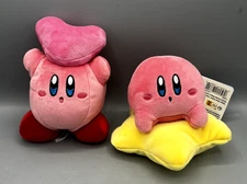 Lot Of 2 Nintendo 6 Inch Plush Warp Star Kirby & Kirby & Friend Heart NEW w Tags