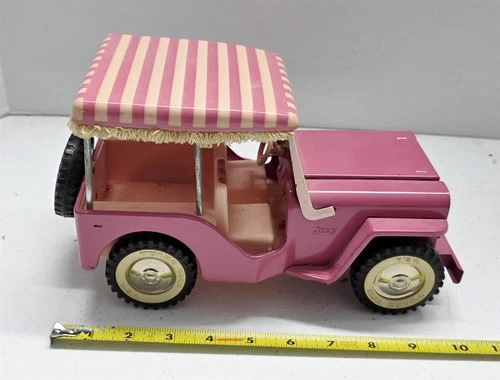 T-97 VINTAGE 60'S TONKA PRESSED STEEL PINK JEEP EXCELLENT CONDITION!