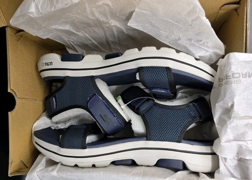 Skechers Men's Go Walk 5 Carbourg Open Toe Sandals - Navy/Black - UK 11 / US 12 - Picture 19 of 23