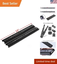 Durable 3 Section Black Metal Drawer Slide with Full Extension & Noise Reduction