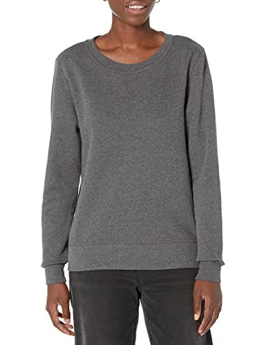Damen Fleece-Sweatshirt Rundhals Amazon Essentials Dunkelgrau Meliert M-image