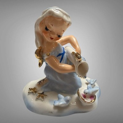 Rare Vintage Napco Aquarius Your Lucky Star Guardian Angel Zodiac Japan S980