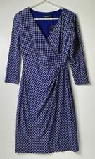 LAUREN RALPH LAUREN Women's Blue Floral Drawstring Waist Dress 6P New