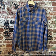 Dixxon Flannel Company The Eddie Flannel Shirt Plaid Men's Size Small Blue Brown