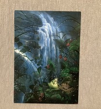 1 Postkarte,  Frosch mit Schatz / Wasserfall Mystik, Surreal, F. Hechelmann, Neu