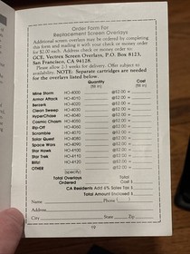 Star Trek The Motion Picture Vectrex Arcade System Game Cartridge and Manual