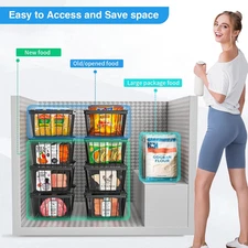 Freezer Organizers Bins with Folding Handles 4 Pack Stackable Upright Freezer