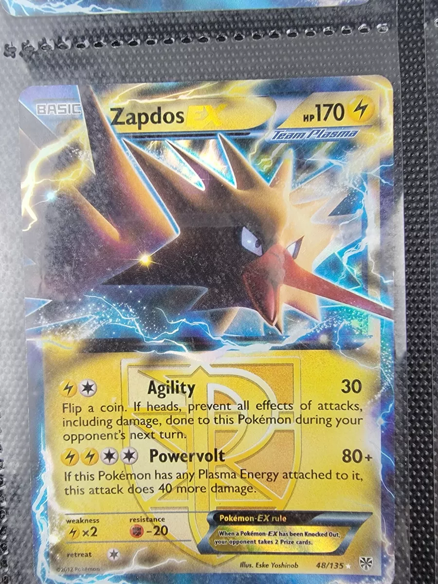 Card Zapdos-EX 48/135 da coleção Plasma Storm