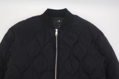 7 For All Mankind Quilted Jacket Men’s Size Large Black - Picture 5 of 7