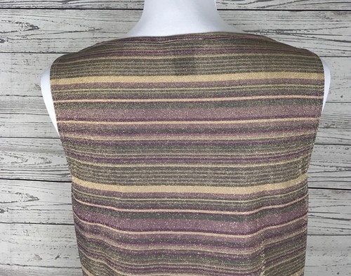 The Limited Women’s Striped Metallic Sleeveless Pullover Stretch Top Size L - Picture 6 of 9