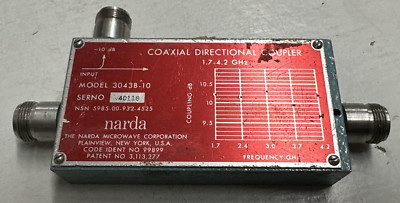 Narda 3043B-10 Coaxial Directional Coupler 10 dB 1.7 - 4.2 GHz