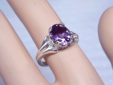 Natural Purple Amethyst Size 6.5 Ring 925 Sterling Silver 2.50ct USA Made