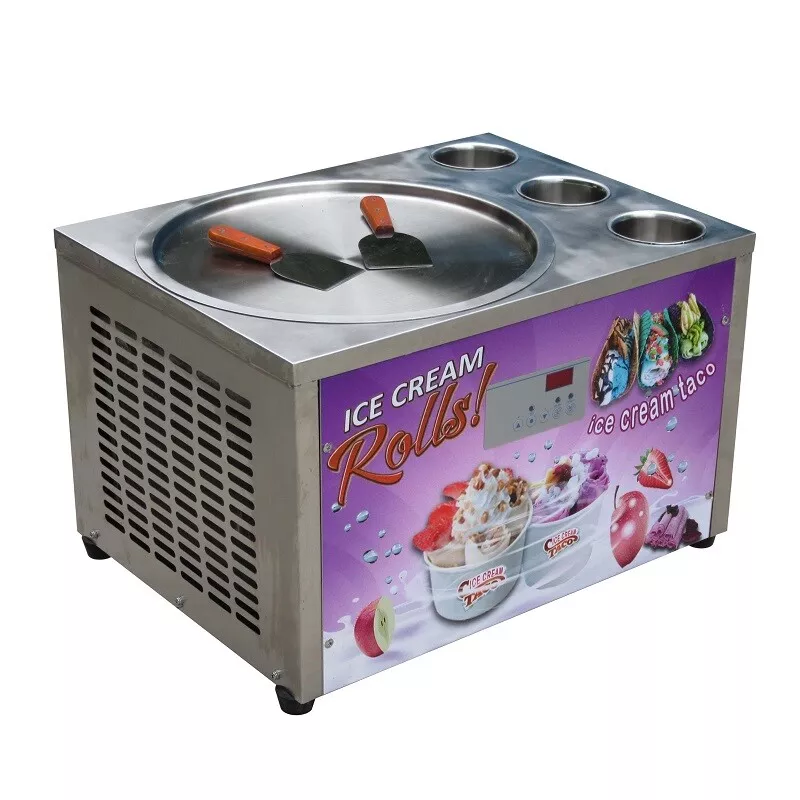 Commercial Desktop single round pan food truck trailer rolled ice cream  machine