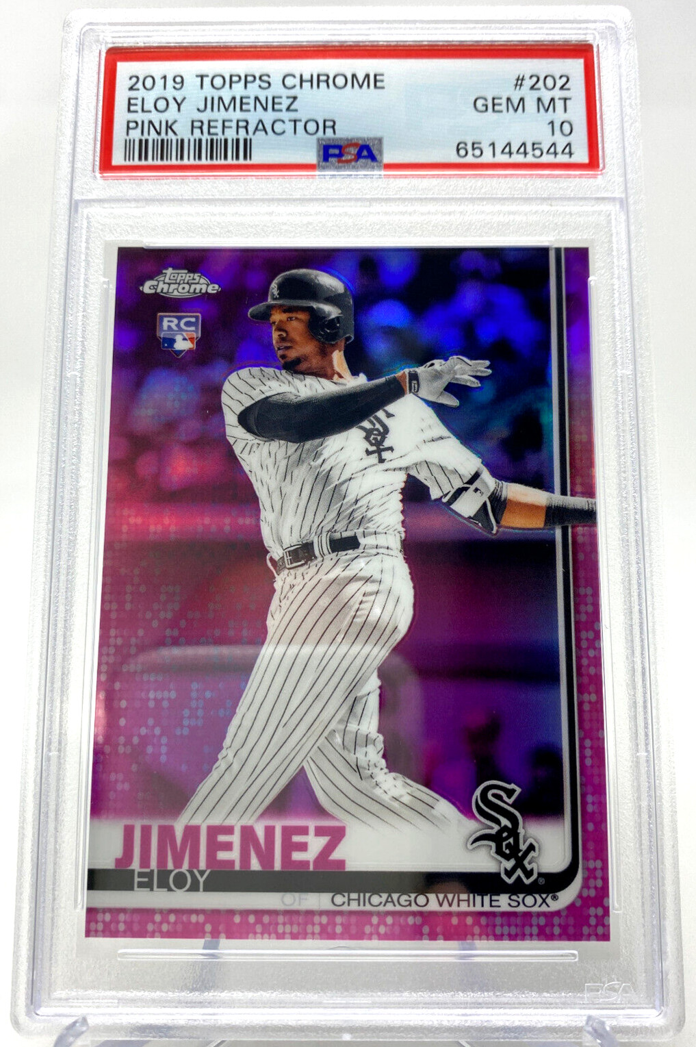 2019 Topps Chrome Eloy Jimenez ROOKIE CARD ~ PINK REFRACTOR ~ PSA 10