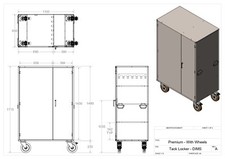 PREMIUM TACK LOCKER FOR 4 SADDLES, 7 HOOKS WITH 3 SHELVES - LOCKABLE ON WHEELS