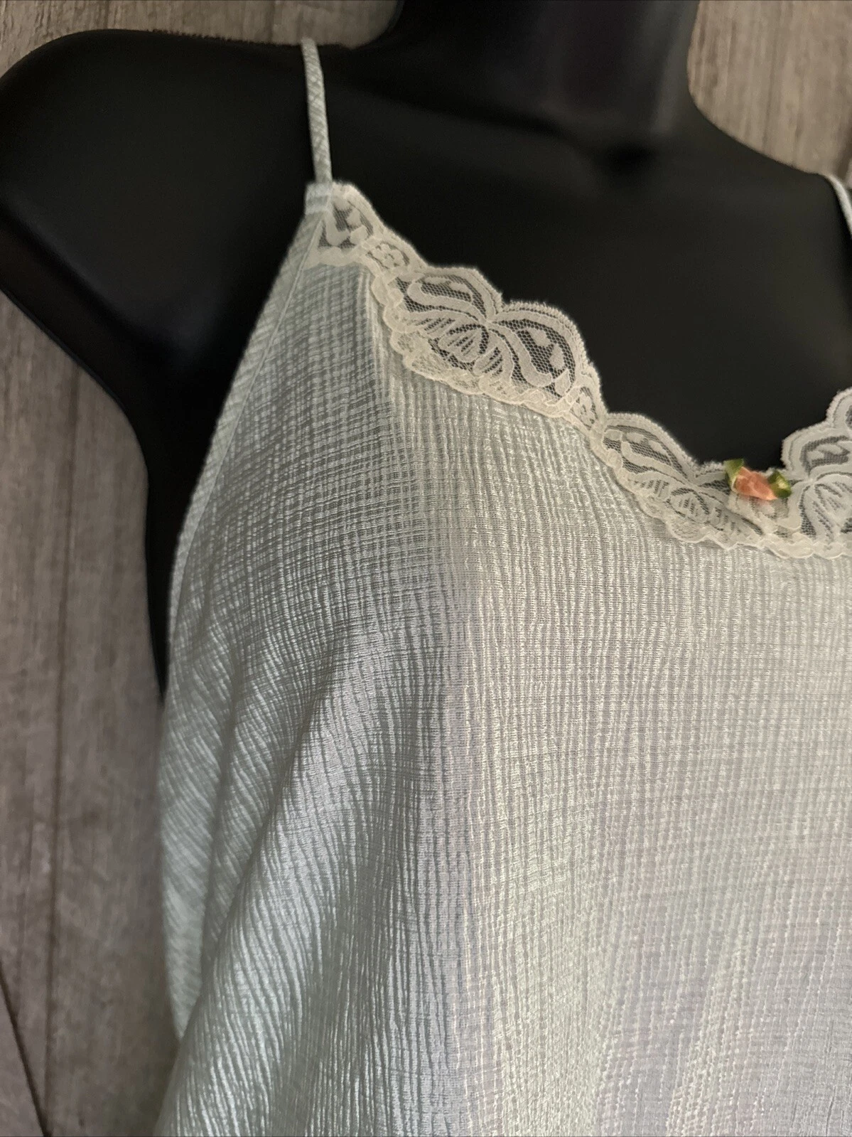 UNDERCOVER Camicia sotto copertura abbigliamento taglia M vintage cravatta da notte pizzo floreale slip taglia M USA come nuova Celedon