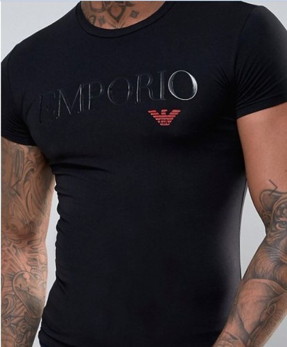 Camiseta hombre Emporio Armani negra talla: M, L, XL estampado brillante - Imagen 1 de 4