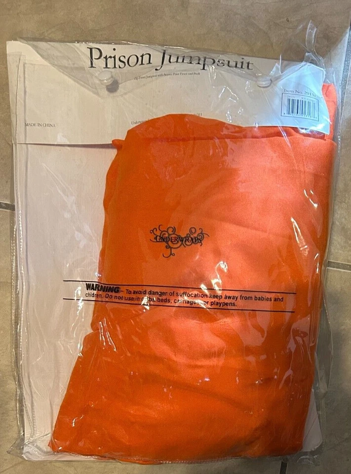 Mono Naranja Prisión Prisionero Convicto Disfraz Hombres Adultos NUEVO Envolturas 2XL Foto 2 de 2