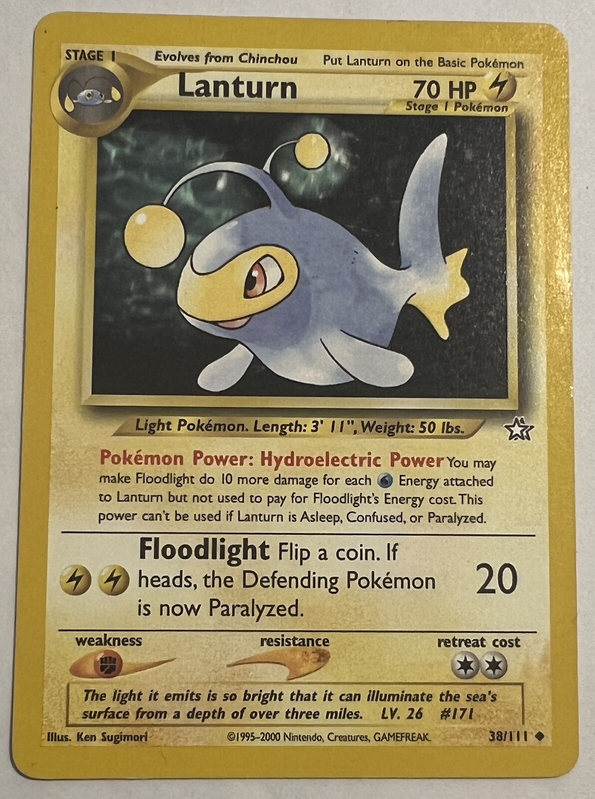 Pokémon TCG Lanturn Neo Genesis 38/111 Regular Unlimited Edition Uncommon