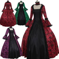 Retro Women Victorian Cosplay Costume Dress Medieval Renaissance Party-Ball-Gown