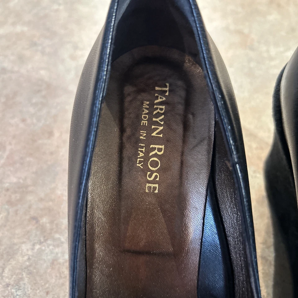 Taryn Rose Suede Peep Toe Textured Brown Wedge Heeled Pumps Slip On 38 EU; 7 US - Image 2 of 4