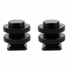 2 Pieces 5/8-27 Inch Tripod ALL METAL Tripod Screw to Hot Shoe/Cold Shoe Adapter