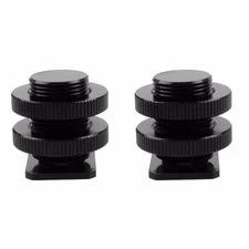 2 Pieces 5/8-27 Inch Tripod ALL METAL Tripod Screw to Hot Shoe/Cold Shoe Adapter