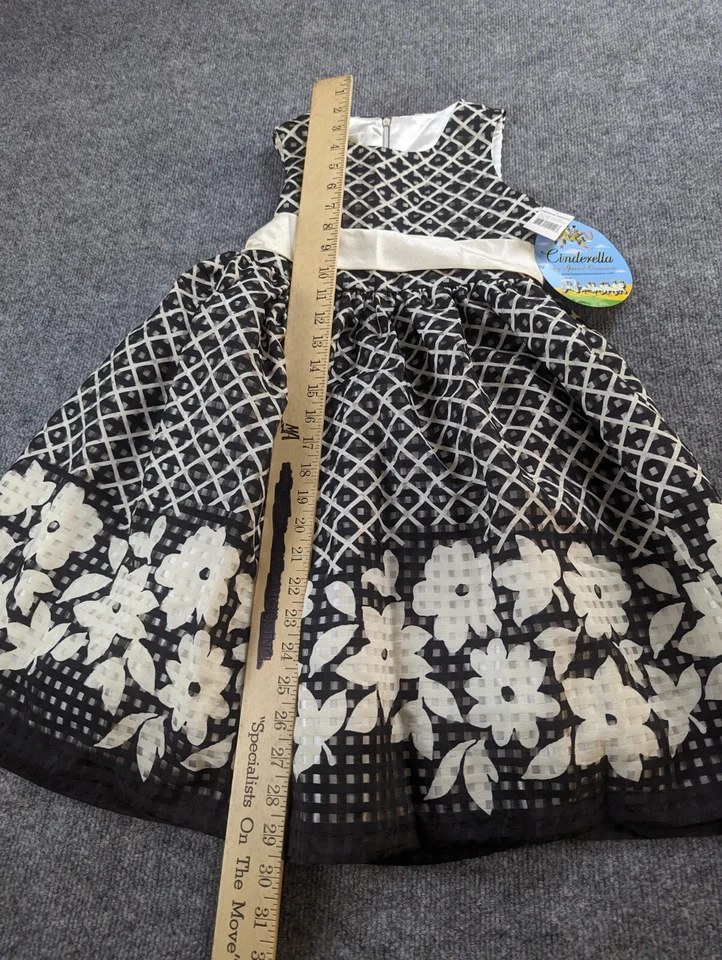 Золушка платье девочек 8 по особым случаям черный / белый бант с подкладкой платье новый с Ярлыками - Изображение 4 из 4