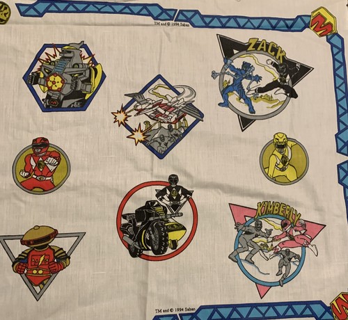 Mighty Morphin Power Ranger fabric 44.5 x70 inches Vintage 1994 - Picture 4 of 7