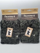 2 BEARPAW Marbled Knit Boot Toppers Charcoal One Size