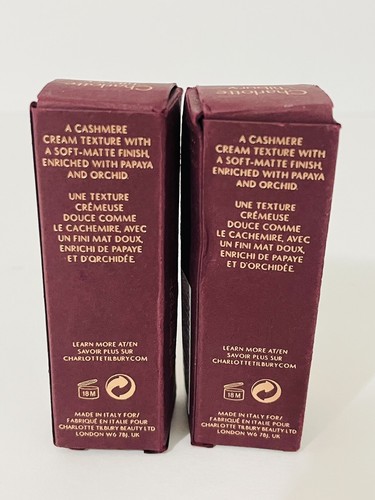 Rossetto Charlotte Tilbury Matte Revolution taglia intera NUOVO Glastonberry confezione da 2 - Foto 6 di 7