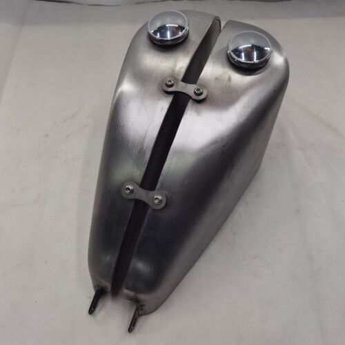 Motorcycle Petrol Gas Fuel Tank Oil Tank For Harley Dyna Unpainted Silver 10L - Foto 3 di 9