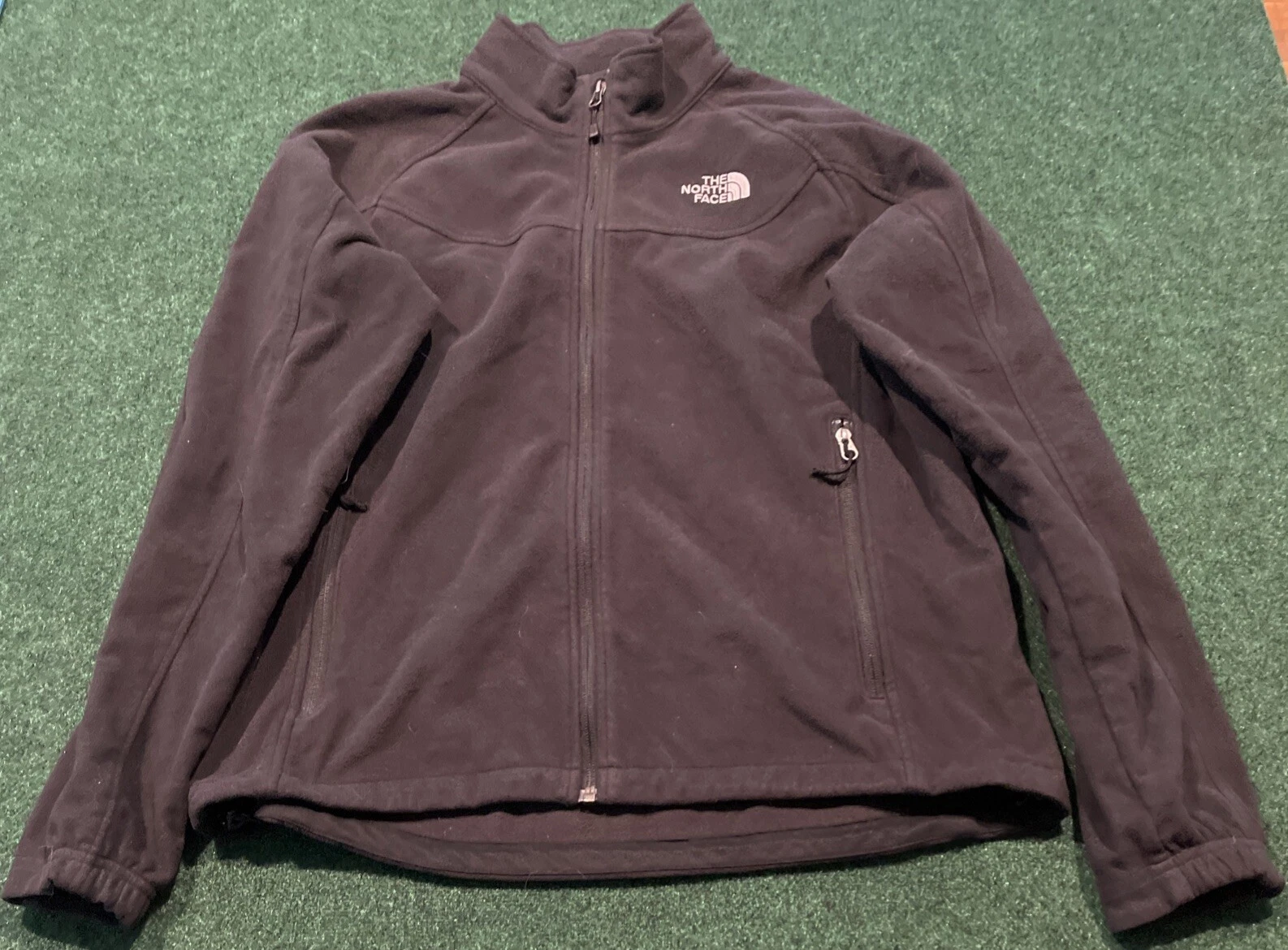 Mens NORTH FACE Black Windwall Zip Fleece Polartec Jacket Sweater XL