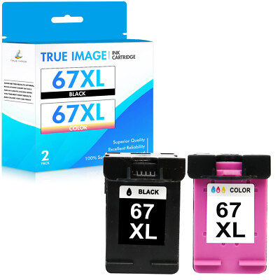 2 Pack 67XL Printer Ink for HP 67 Envy 6020e 6052e DeskJet 4158e 2755e 2700e