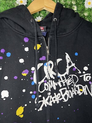 vintage y2k redoak グラフィックスウェット　色味◎ Vintage Y2K Circa Skateboarding Paint Splatter Full Zip Up