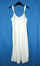 VTG VANITY FAIR Silky LACE ONLY AT NECKLINE Scalloped Trim SLIP NIGHTGOWN Sz 36