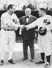 MANAGER JOE MCCARTHY JACOB RUPPERT AND LOU GEHRIG YANKEES ALLTIME GREATS 8x10