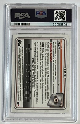 2020 Bowman Chrome Draft Patrick Bailey Prospect Auto #CDA-PB PSA 
