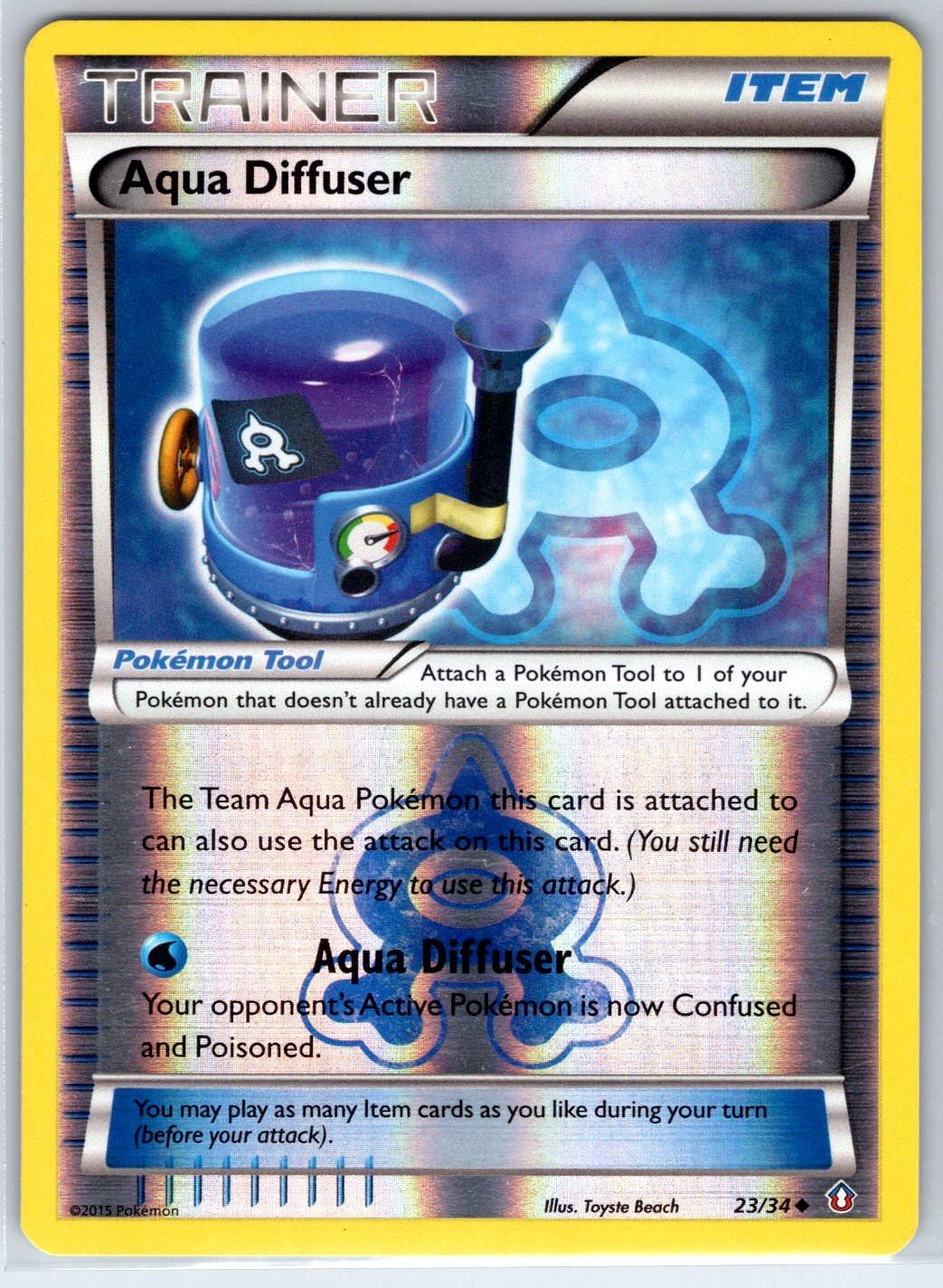 Aqua Diffuser 23/34 Uncommon Double Crisis Pokemon Reverse Holo Heavily Played