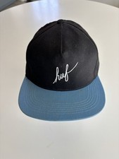 Mens HUF Flag Bill Snap Back Hat Made In USA Blue & Black
