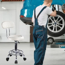Rolling Garage Stool Adjustable Mechanic Work Shop Seat with Casters Salon Chair