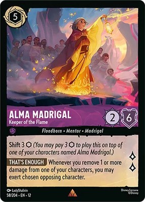 Alma Madrigal -Keeper of the Flame 58/204 COLD FOIL Wilds Unknown Disney Lorcana