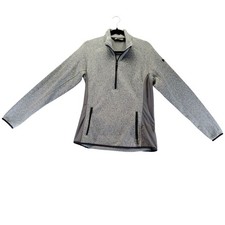Helly Hansen Sweater Womens Large Gray 1/4-Zip Performance Fleece-Lined