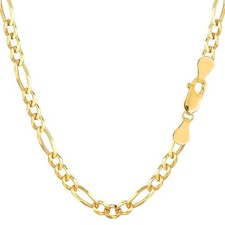 18K Gold Filled Hypoallergenic 24inch 5mm Wide Shiny Figaro Chain Necklace H139G