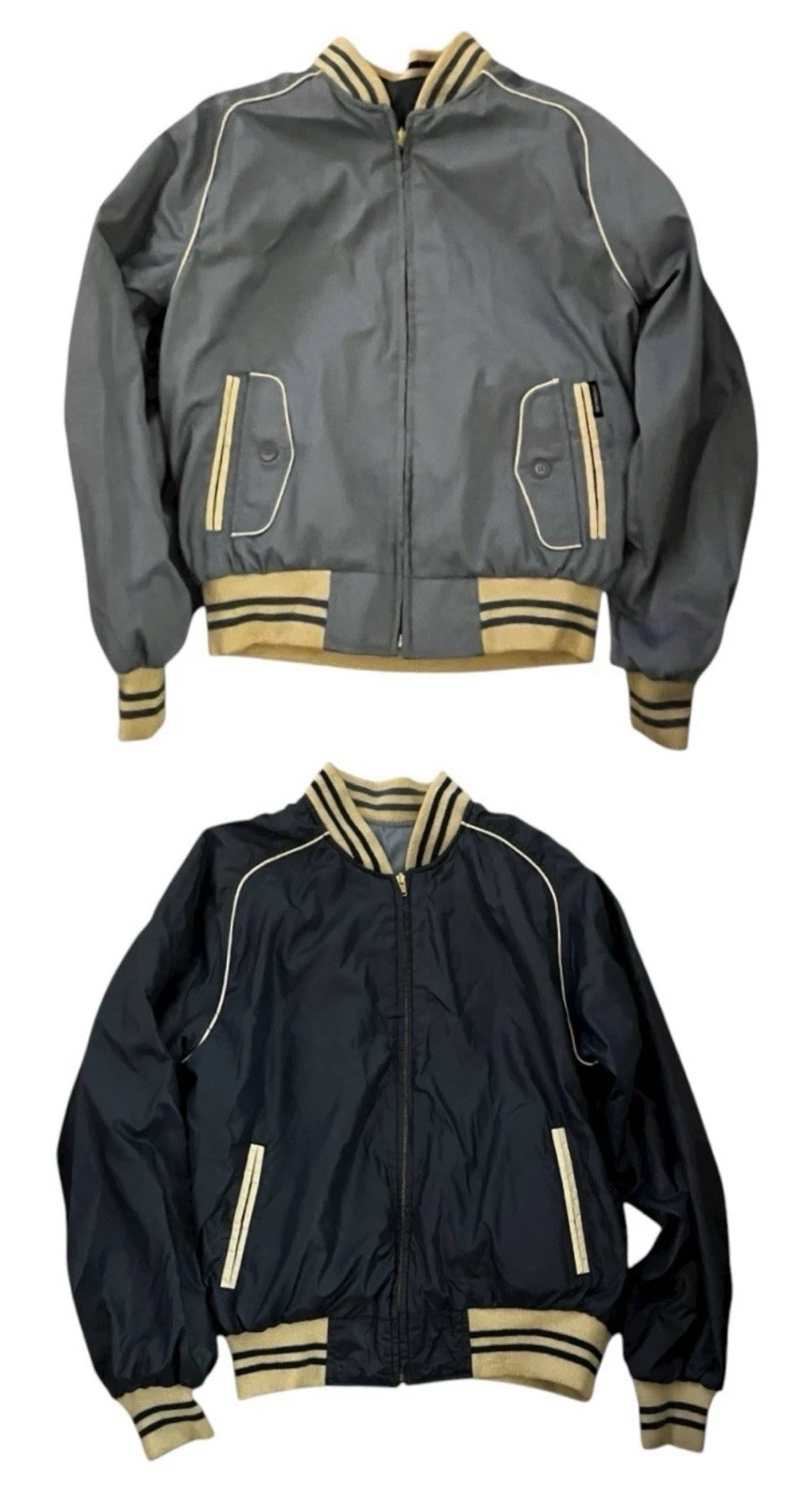 Vtg Peter England Reversible Light & Dark Blue Full Zip Jacket Men’s Medium