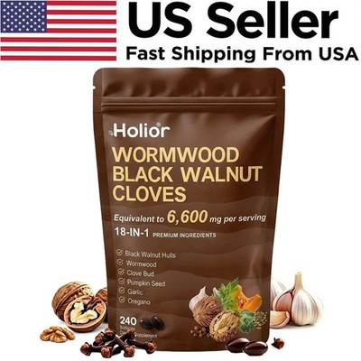 18-in-1 Holior Wormwood Black Walnut Clove Herbal Supplement 240 Softgels