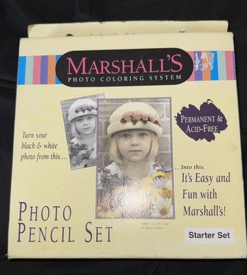 Vintage Marshall s Photo Coloring System Photo Deluxe Starter Pencil Set New