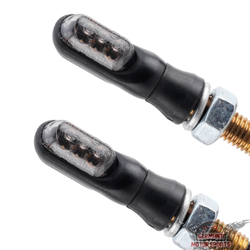 LED Mini Micro Blinker Schwarz Smoke getönt Motorrad Roller Quad ATV E-geprüft - Bild 4 von 4