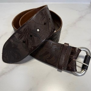 Brave Beltworks Brown Leather Belt Size 34 Brave Beltworks 34 Wide Woven Brown Leather Belt Large  main image 2