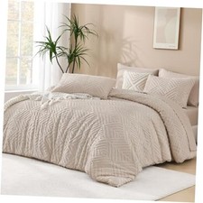 Khaki King Size Comforter Set, 3 Pieces Boho Soft King 104"x90" 06 - Khaki